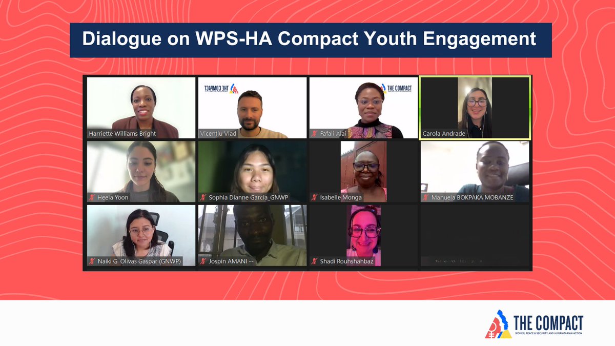 📣 #WPSHACompact Update We concluded a vibrant Youth Engagement Dialogue with Youth Compact Signatories. Discussions focused on deepening support for young peacebuilders and planning our future actions. Thank you to all who contributed to this insightful session!