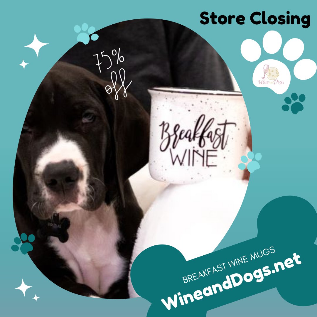 🍷☕ Start your day with a smile and a sip! Introducing our 'Beakfast Wine' coffee mug, now available at an unbeatable price of $3.25 during our closing sale! Don't miss this chance to grab yours exclusively at WineandDogs.net! 🐾✨ #ClosingSale #CoffeeMug #WineAndDogs