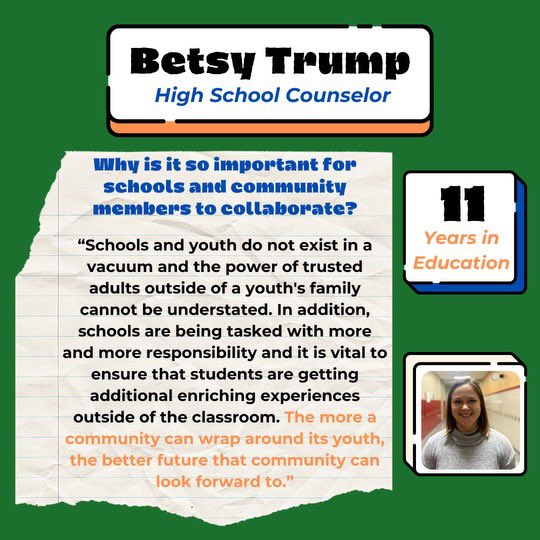 Our team is lucky to have amazing educators who help us connect with students across the county 🌟🍎 Thanks to them, we are working to bridge the gap between high school students and community members!