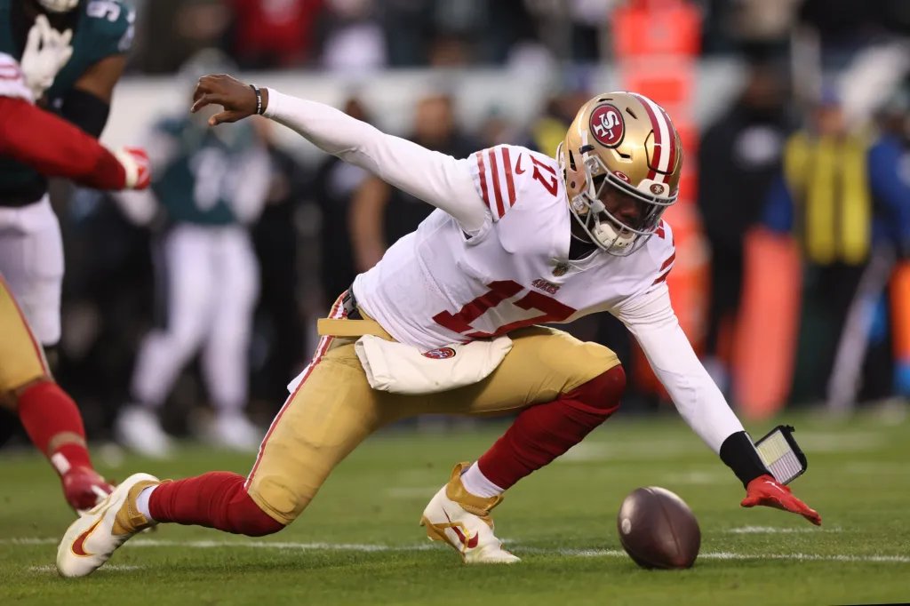 Heartbreak for the #49ers as they face a crushing 31-7 defeat against the Eagles in the NFC Championship. A tough off-season looms ahead. #NFL #NFCChampionship