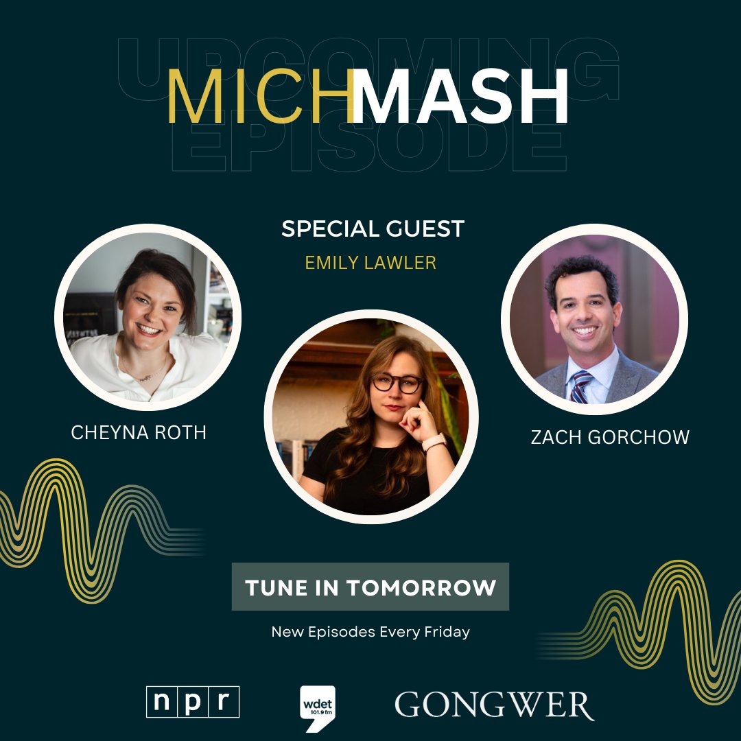 Look for the latest episode of MichMash, our podcast partnership with @wdet, to hit all podcast platforms as you wake up Friday. The guest is Detroit Free Press Politics Editor @emilyjanelawler.