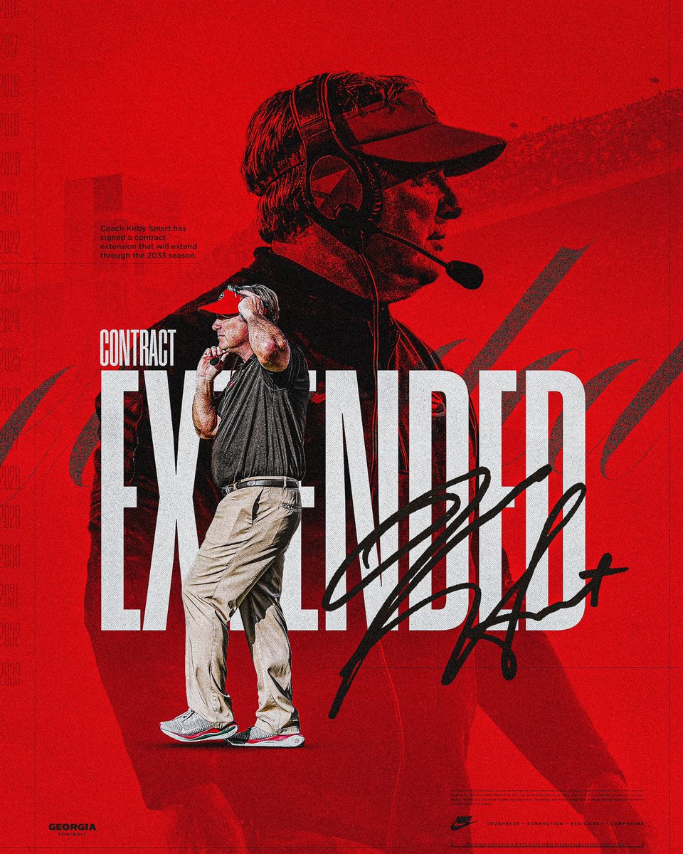 Coach Smart’s contract has been extended through the 2033 season. #GoDawgs