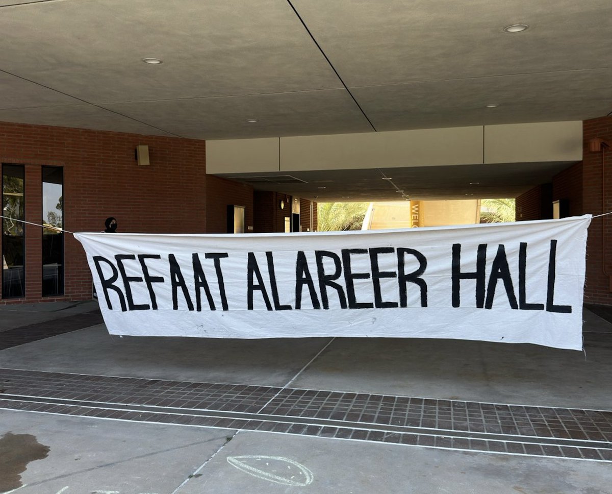 Pro-Palestine students at Cal State Long Beach have renamed the school's administration building after the renowned poet Refaat Alareer, who was assassinated by Israel in December.