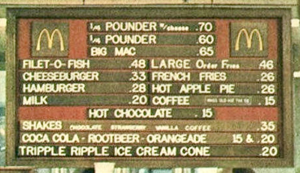 In ‘73, two could dine for $1.99..