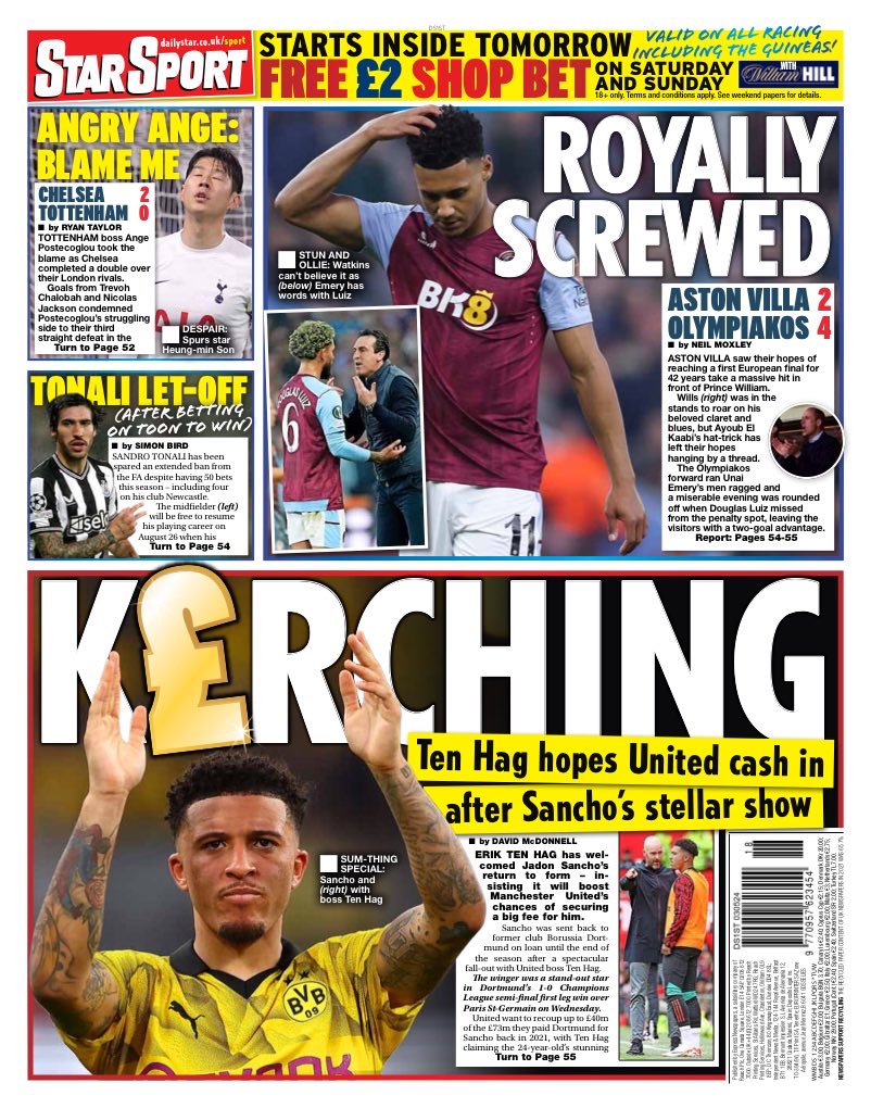 Friday’s STAR Sport: “K£rching” #TomorrowsPapersToday