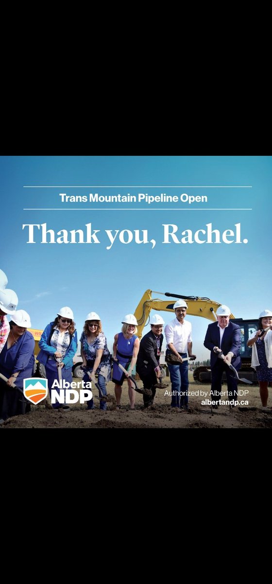 @ABDanielleSmith #ThankyouRachel Remember UCP hasn't built 1 km of pipeline even though UCP spent billions on imaginary pipe dreams. NDP did that! Yup thanks Rachel, thanks NDP #NDP #EnoughIsEnoughUCP #NeverVoteConservative
