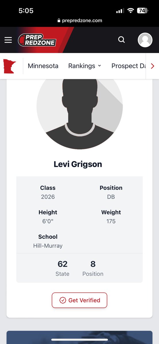 Thank you <a href="/PrepRedzoneMN/">Prep Redzone Minnesota</a> and <a href="/OJW_Scouting/">PrepRedzone Oliver</a> for scouting and ranking me as the # 8 DB in the class of 2026 in MN. Excited to keep working and improving!