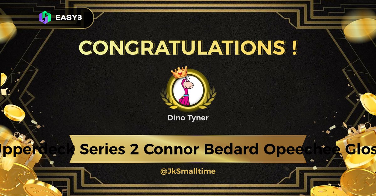 Congratulations! @Dino_Tyner #Easy3 easy3.app/picker/7CDDJ2 ----------------------------------- twitter.com/x/status/17852…