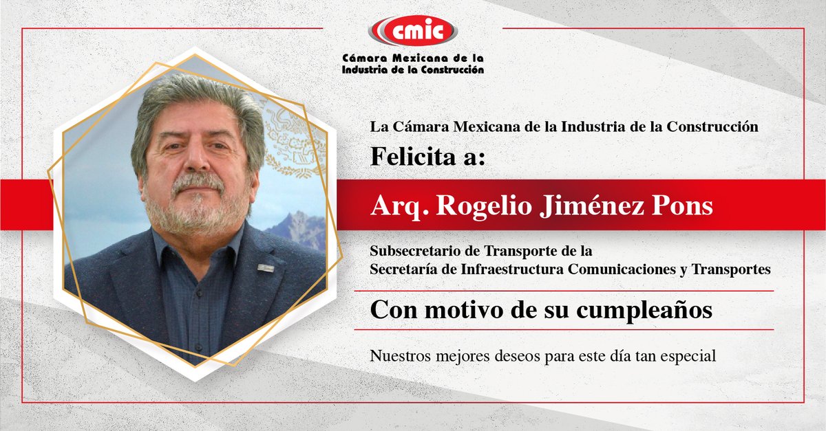 Felicitamos al subsecretario de transporte de la @SICTmx, Rogelio Jiménez Pons por su cumpleaños.