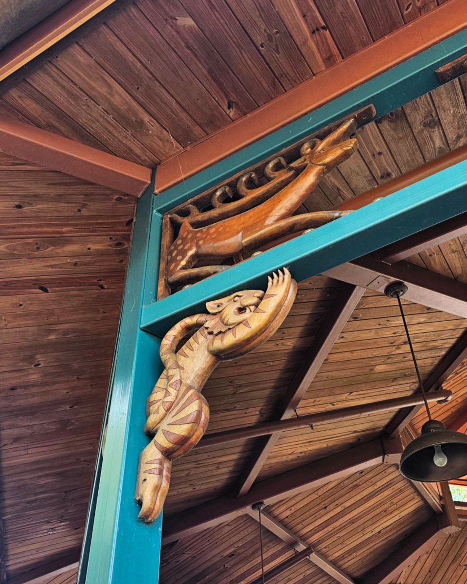 The design motif at Flame Grill Barbecue is all about predator and prey relationships. Not pictured: humans and cheeseburgers
