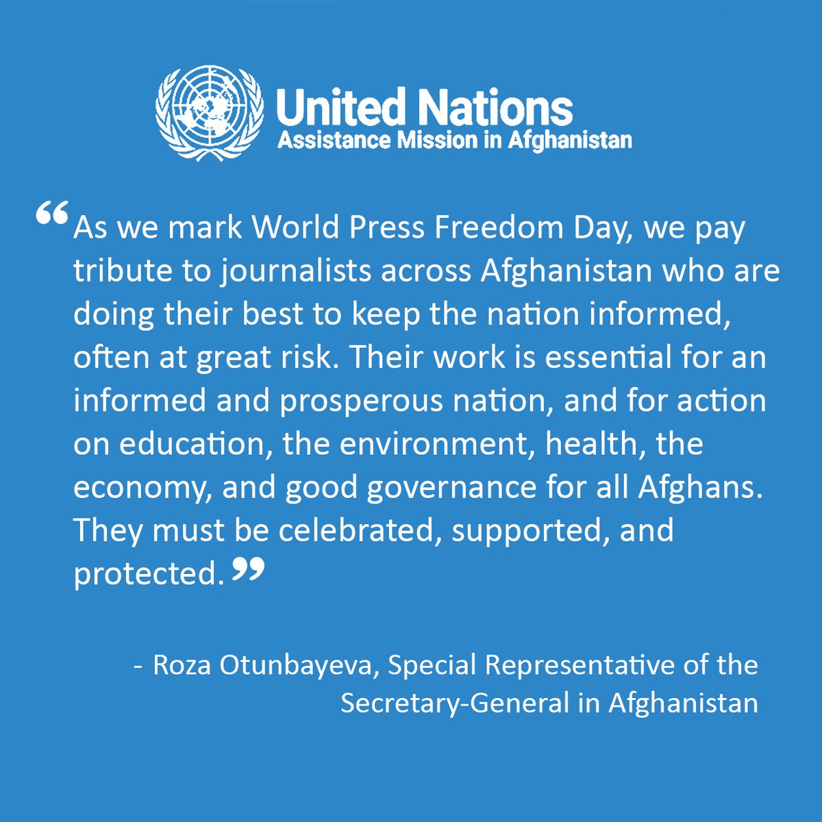 On #WorldPressFreedomDay, we call for #Afghanistan’s journalists to be celebrated, supported, and protected.