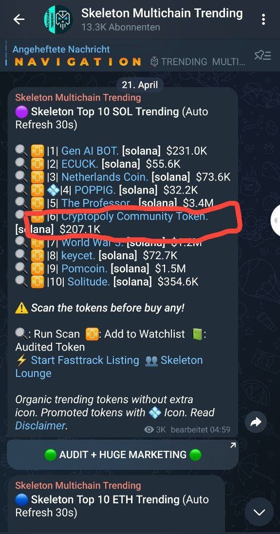 CryptopolyWorld's tweet photo. 🔥TRENDING AND NEW ATH 🔥
#cryptopoly will reach millions MC 🔥 https://t.co/z7MXcmolQb