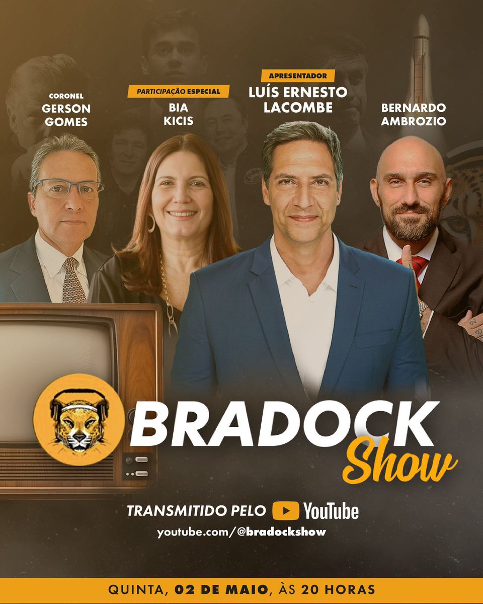 Bradock Show - 02/05/24 Luís Lacombe, Cel. Gerson Gomes, Dep. Bia Kicis e Bernardo Ambrosio. youtube.com/live/o_T5FmgMs… via @YouTube