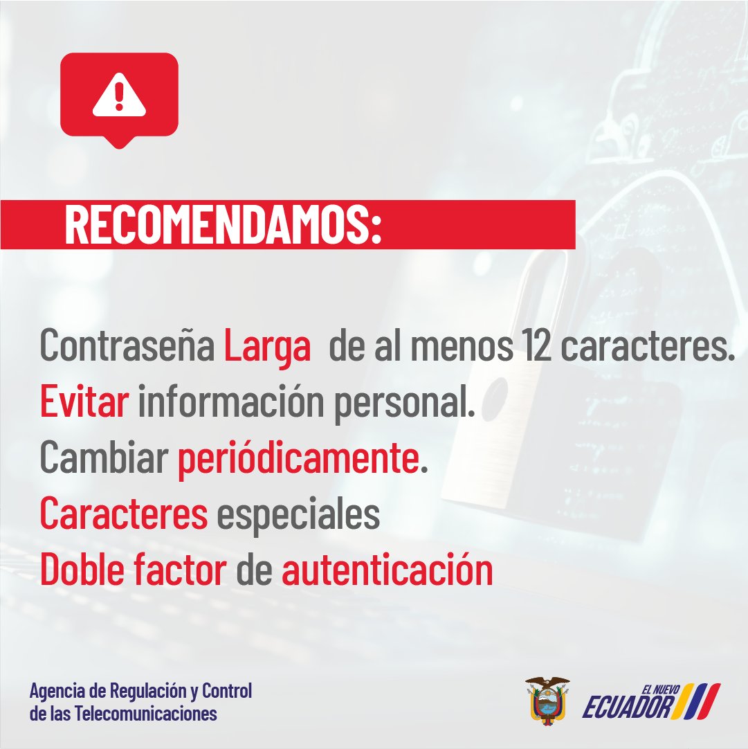 Día mundial de la #contraseña Durante el último mes se han detectado cerca de 78K contraseñas expuestas en el #Ecuador. #PorUnEcuadorCiberseguro @Arcotel_ec @OEA_Cyber @CsirtEPN @CsirtCEDIA