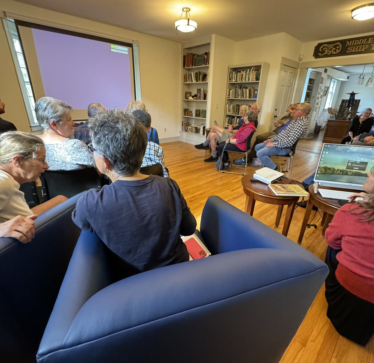 Squeeeeezed 30 people into tiny Middle Haddam Library this afternoon to hear my talk about my favorite Connecticut hikes. Always a good crowd at these. Lots of “We have all your hikes cut out and in binders” and “When is the book coming out?” comments.