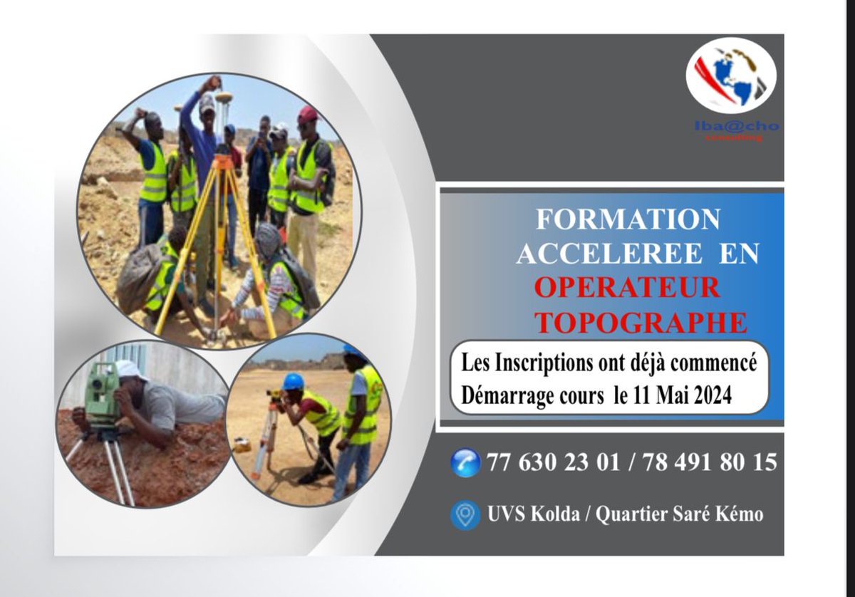ibalima2's tweet image. Formation pratique en opérateur topographe @boullygalissa @Senenews @senego @seneweb @RTS1_Senegal @RFIAfrique @PR_Diomaye @SonkoOfficiel