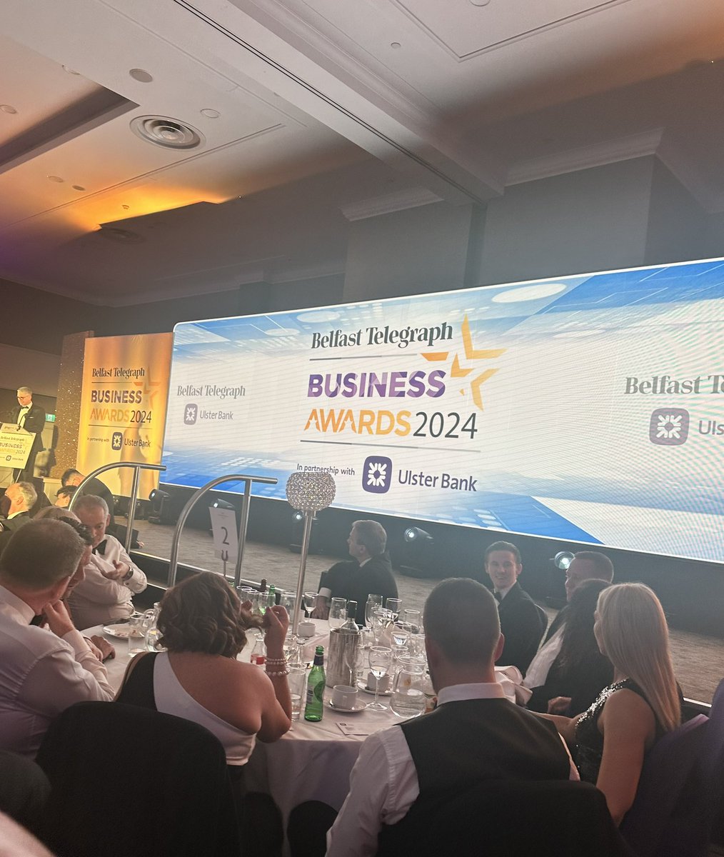 Brilliant night celebrating our local businesses at the @BelTel Business Awards! Thank you to @retail_ni & tonight’s awards hosted by @BBCMarkSimpson ! #business #economy