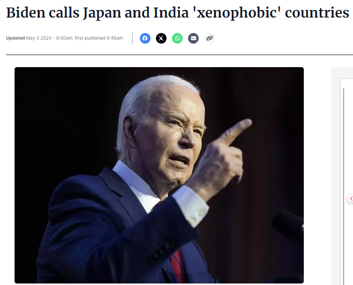 BIDEN v TRUMP: GOD HELP AMERICA Why would countries struggling to feed and sustain their current populations want to grow their population? 🤷‍♀️🤦‍♀️ 'US President Biden has called Japan and India xenophobic...' 👇 canberratimes.com.au/story/8615197/… It's time to put our #EnvironmentFirst 1️⃣🌏