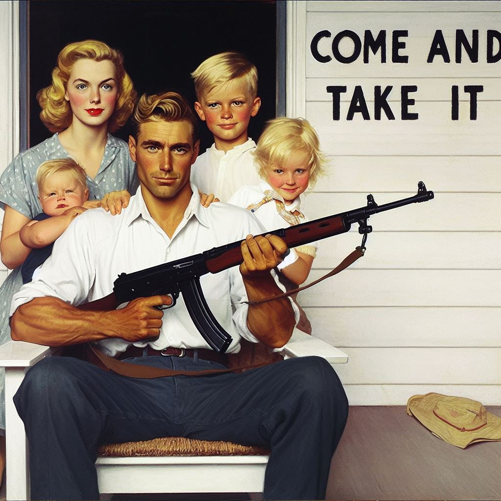 Remember what a typical American family used to be like? Strong protective father, nurturing mother, happy children. And yes, every family was armed.