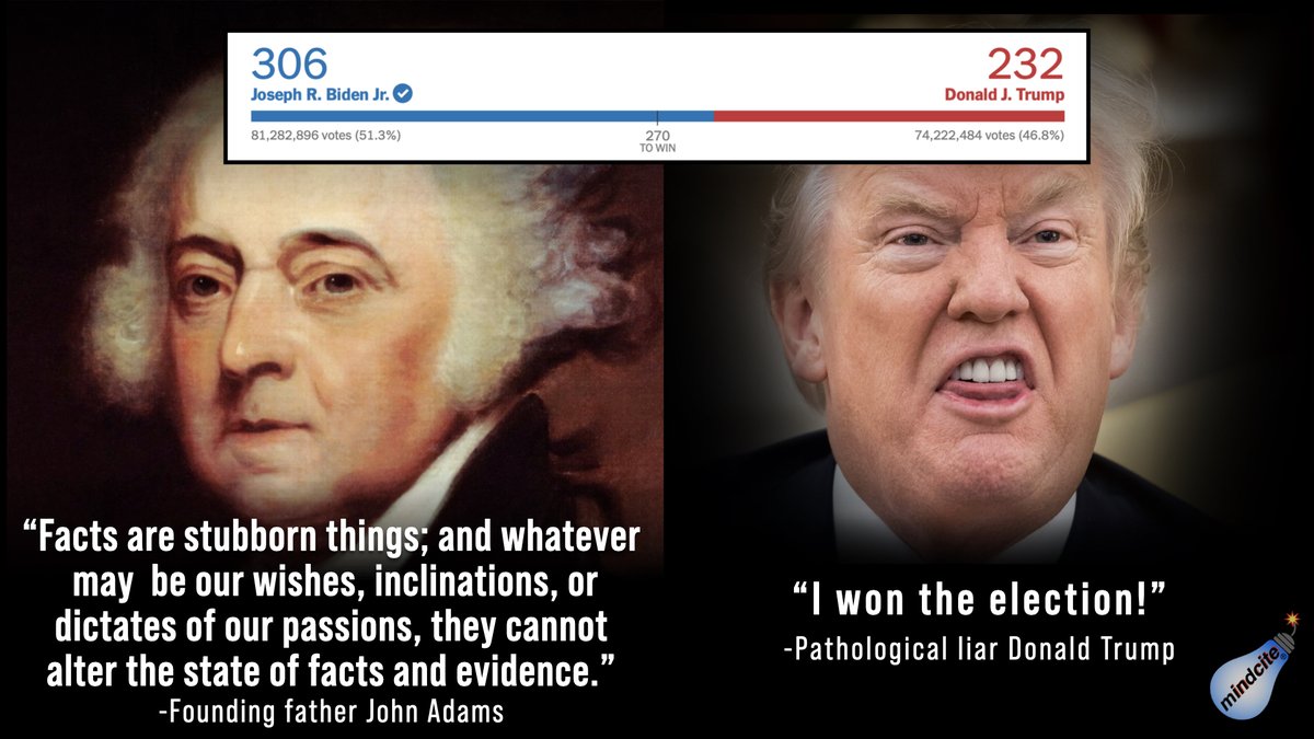 Three FACTS for Republicans who still want to make America great: •There are NO alternative facts •Truth IS truth • After 235 years of constitutional democracy, if a certified liar who never accepted the will of voters in 2020 seizes power, We the People become Me the People