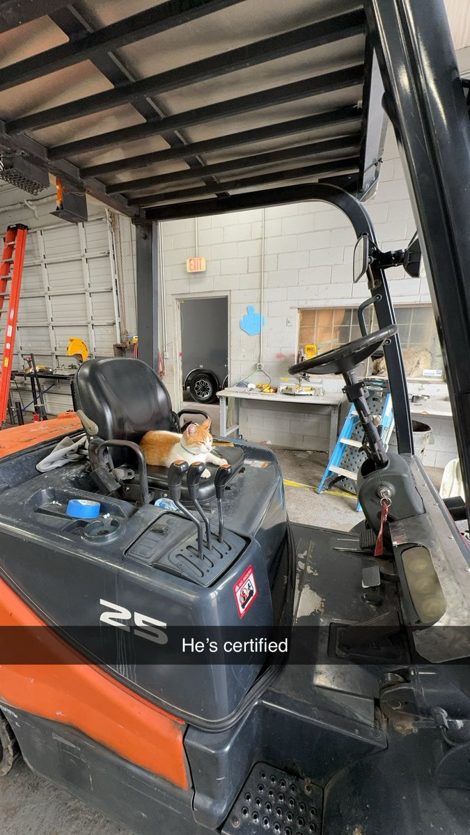 Update, Bart came back and now he’s forklift certified
