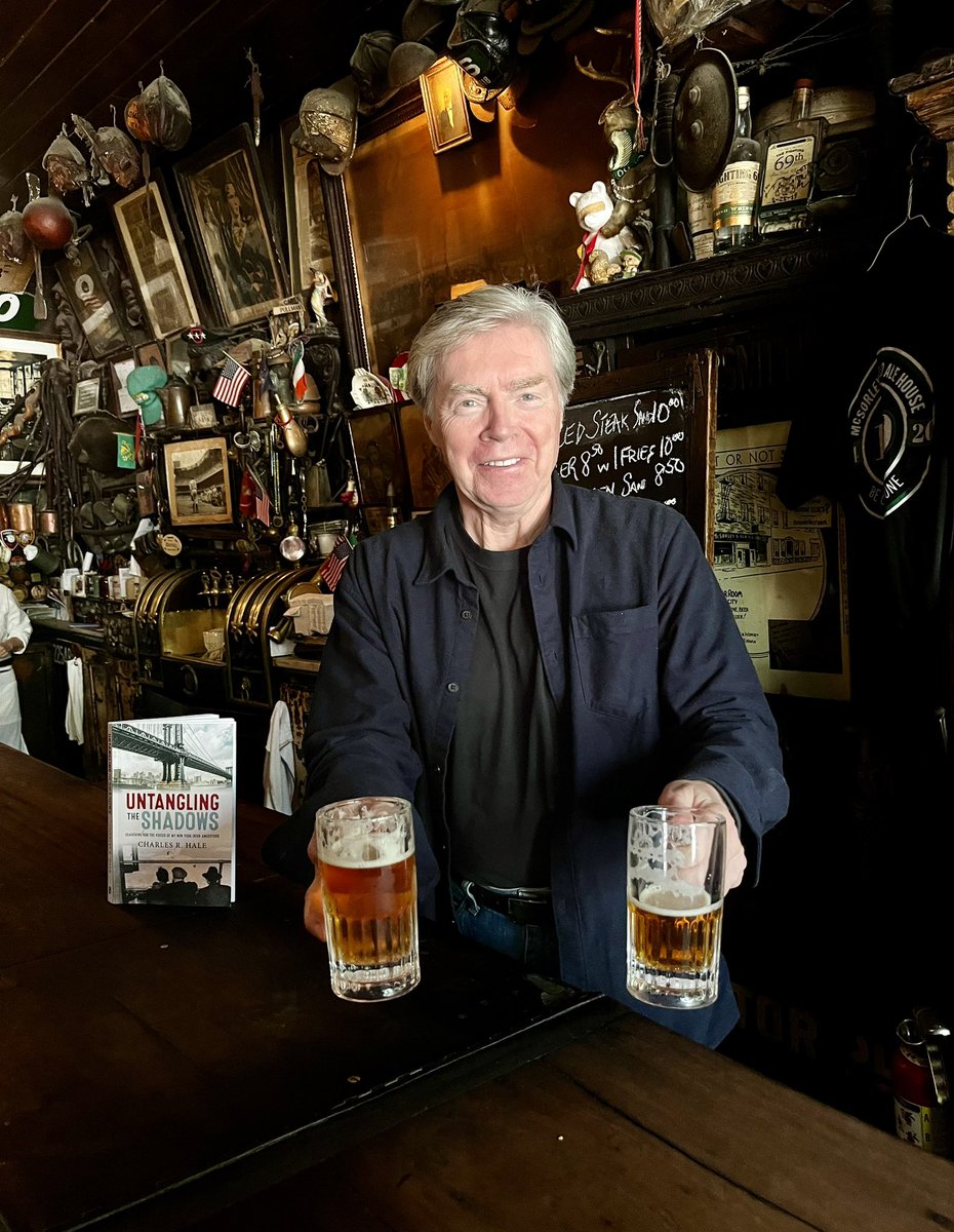 So great to record our latest episode on location at McSorley’s Old Ale House with @CharlesRHale talking about his book “Untangling the Shadows” over an ale or two 🍻 Stay tuned for air date.