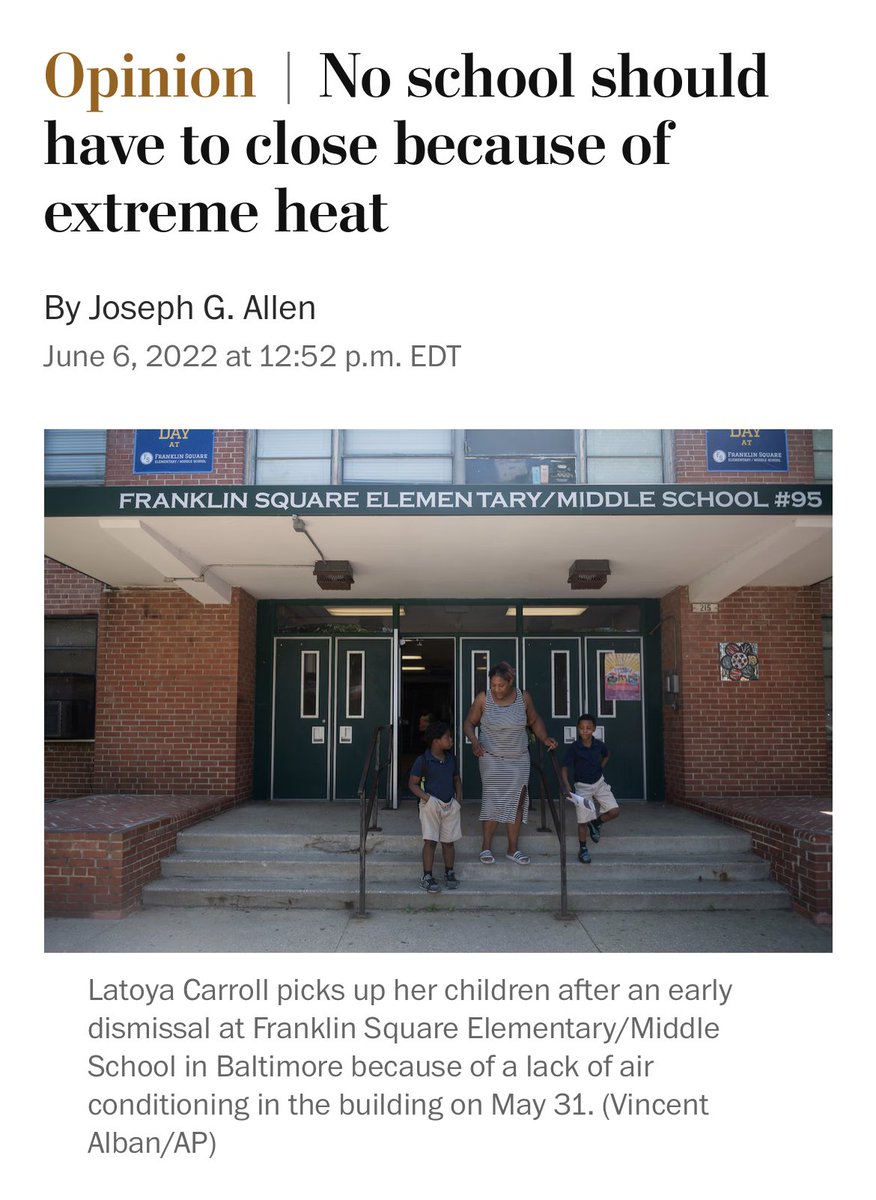 “the imperative to improve ventilation in schools goes far beyond preventing the spread of diseases. We also need it because of the rising threat of extreme heat, which too many schools are not prepared for.”