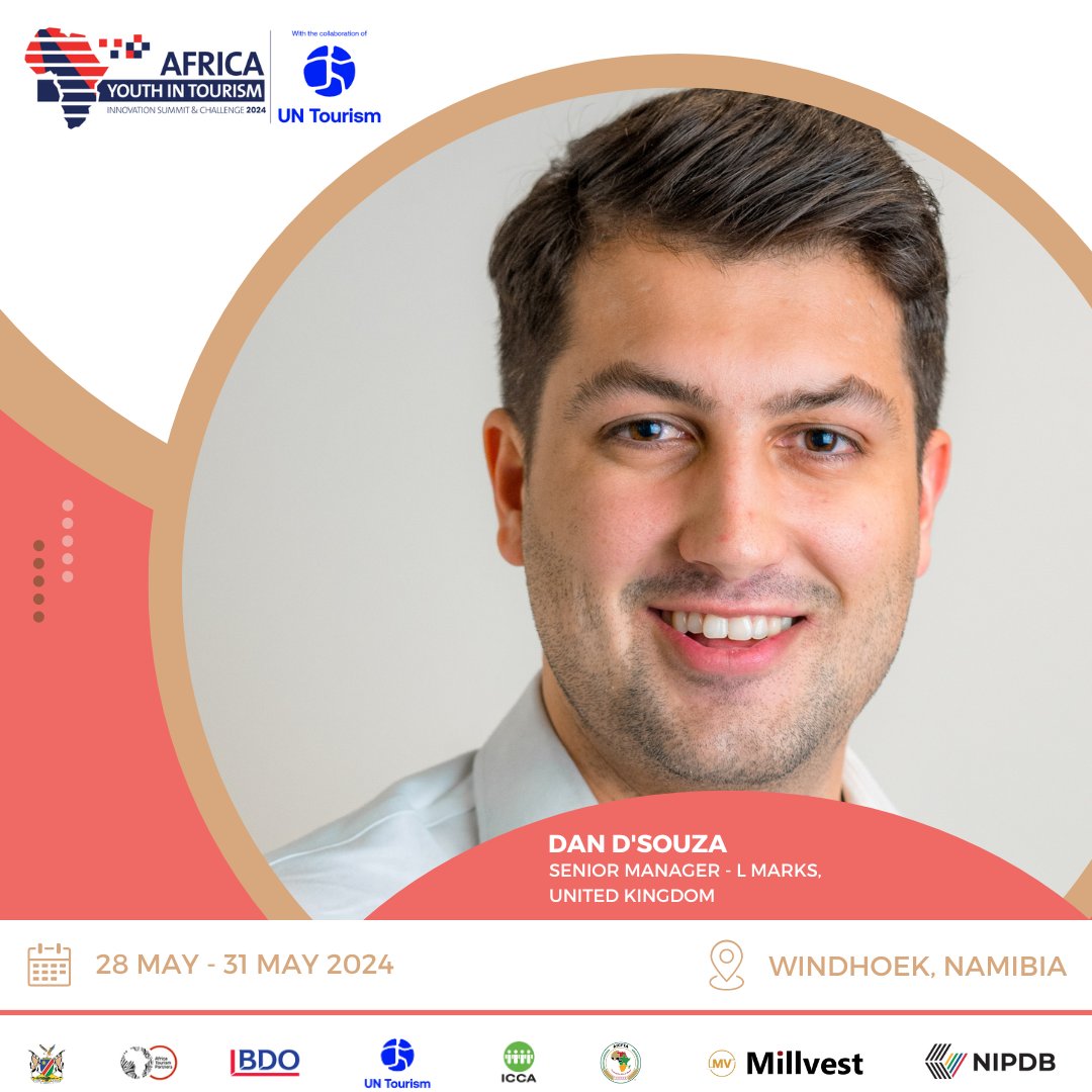 Representing United Kingdom, Dan D'souza
Senior Manager, L Marks,  will be part of our guest speaker panel at this years Youth in Tourism Innovation Summit.
Register now:bit.ly/AYTIS2024

#AYTIS2024 #AYITISC24 #AfricanTourism #TourismInnovators #TravelTech