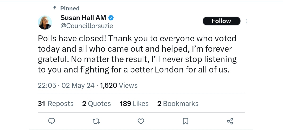 Let's see which representative the people of London will elect  !!?🫰🏻

#LondonMayorElections  #LocalElections2024 #LocalElections #SadiqKhan4London #SadiqOut #SusanHallTheLiar #SusanHall4Mayor