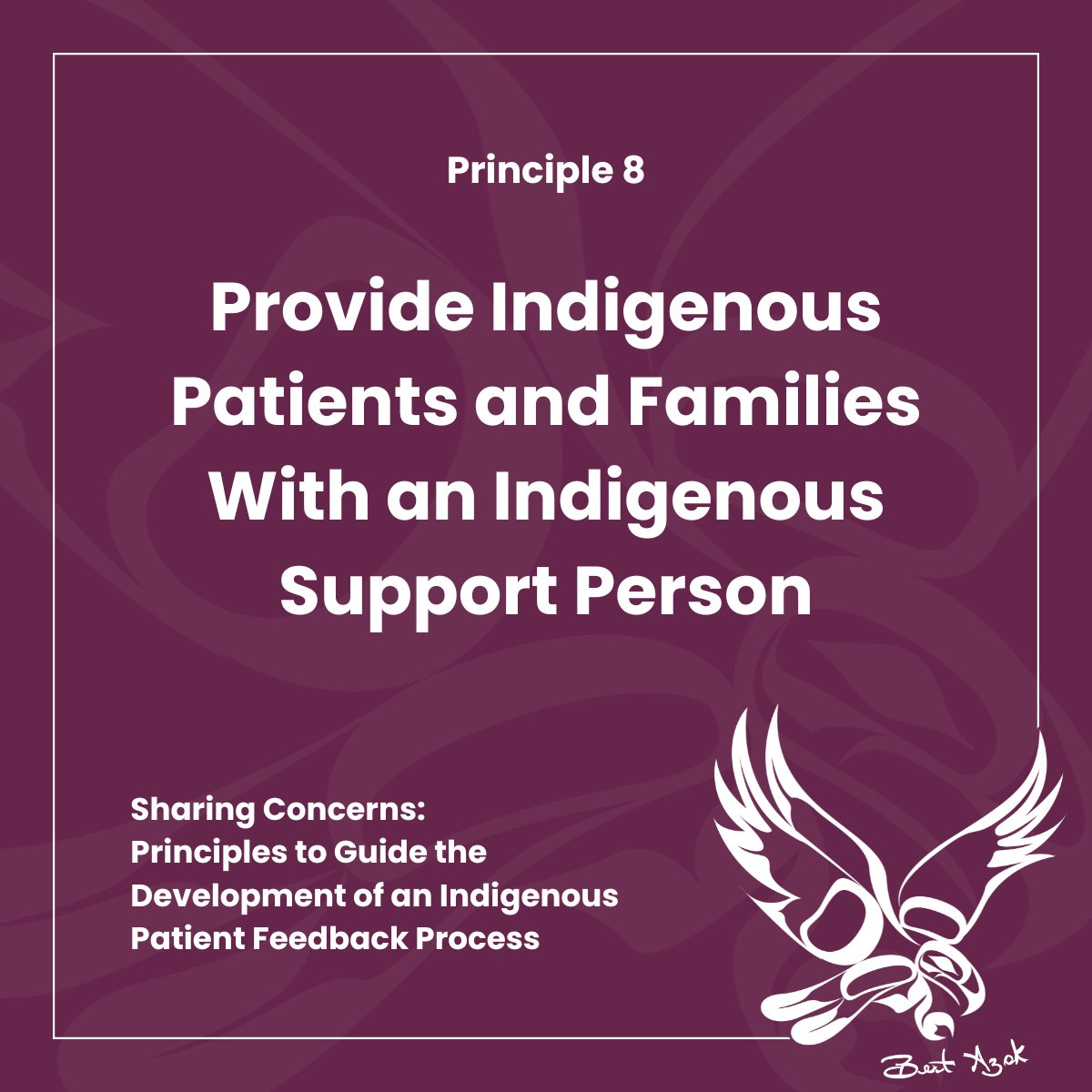 Provide Indigenous Patients and Families With an Indigenous Support Person Discover why this principle is important and how it can be actioned in Sharing Concerns: Principles to Guide the Development of an Indigenous Patient Feedback Process. ow.ly/VFgv50RvhaW