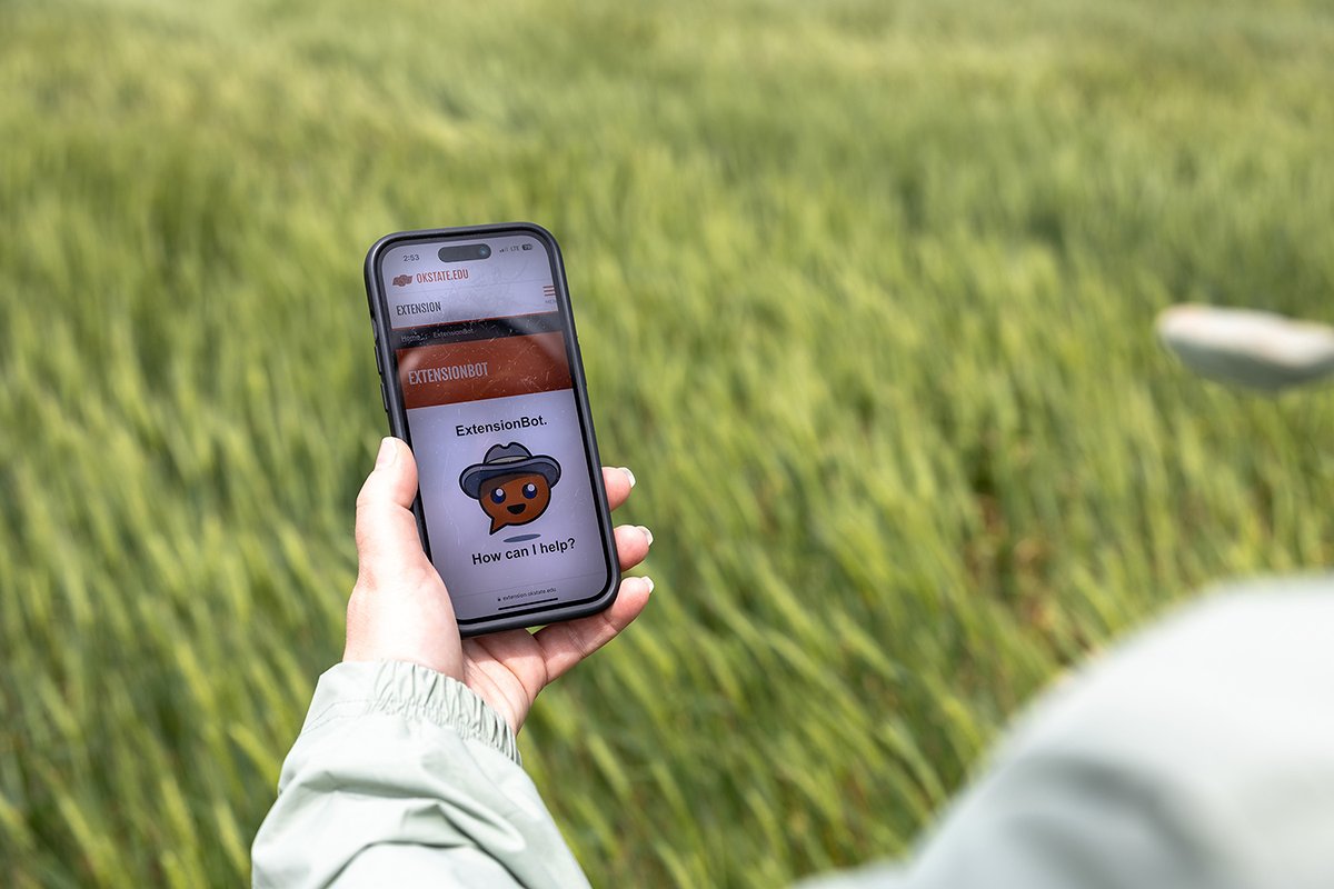. @okstate Agriculture and the Extension Foundation are preparing the official launch of ExtensionBot, an AI-powered chatbot that provides expertise from Cooperative Extension systems across the country. Click the cowboy hat icon at the bottom right of extension.okstate.edu 🤠