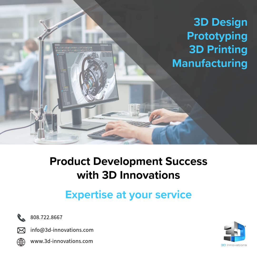 All of your Product Development service needs.

#3DInnovations #ConceptToProduct #ProductDevelopment #ProductDesign #PrototypeHawaii #Prototype #3DDesignHawaii #CADHawaii #InventionHelp #Manufacturing #3D Printing #3D Design #PlasticDesign
