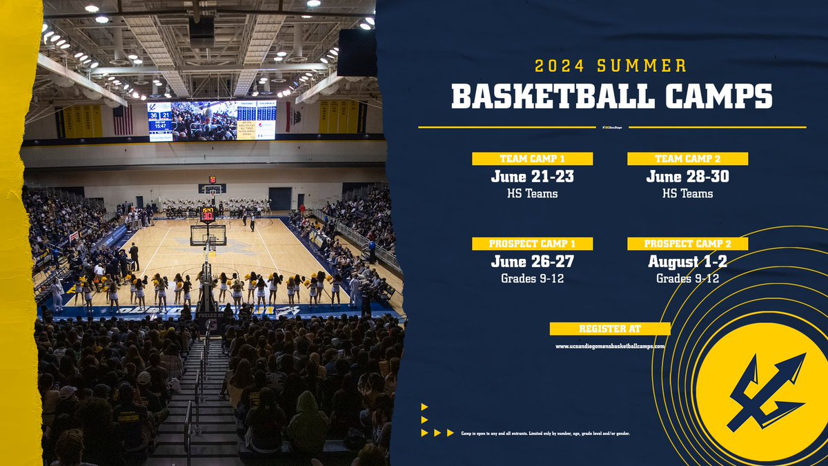 Come check out our summer camps! Register at ucsandiegomensbasketballcamps.com