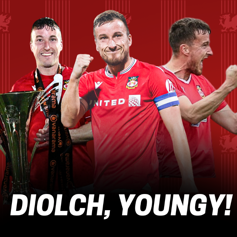 259 appearances and 22 goals. Back-to-back Player of the Season Awards in 2019/20 and 2020/21. Twice winner of the Steve Edwards Goal of the Season Trophy, one Top Goalscorer award and our back-to-back promotion-winning first-team captain. Diolch, Youngy! 🔴⚪ #WxmAFC