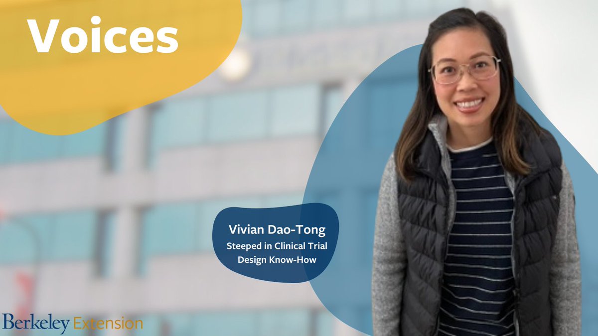 Meet Vivian Dao-Tong! In this week's blog, the Clinical Research Conduct and Management graduate shares what drew her to our program: 'I was drawn to UC Berkeley Extension’s reputation of upholding rigorous academic standards.' Read more ➡️ bit.ly/4bfogWW #StudentStories