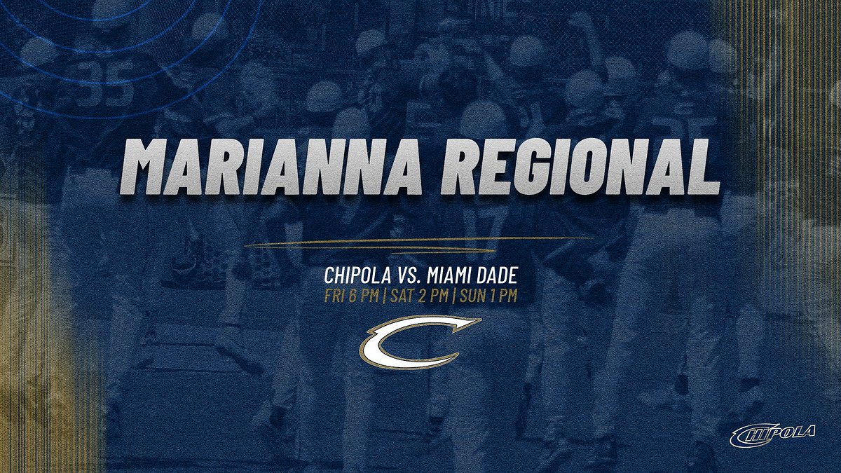 24 HOURS FROM THE FIRST PITCH OF THE MARIANNA REGIONAL AT JEFF JOHNSON FIELD! #4 Chipola hosts #5 Miami Dade in a best of three series this weekend. Winner advances to Tampa for the Championship Round of the FCSAA/Region VIII State Tournament.