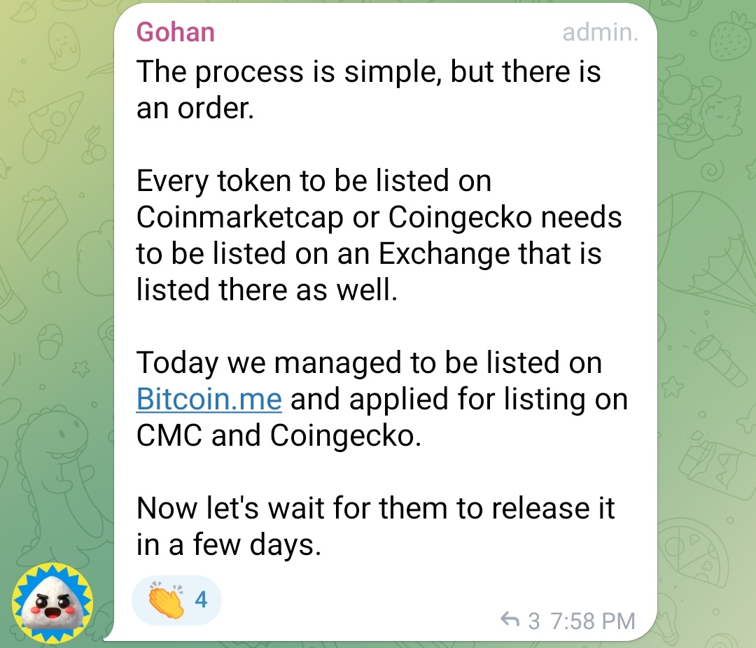 @GohanMemeCoin is working like hell!!! Step by step!!!
@coingecko and @CoinMarketCap coming!!
 $GOHAN #Kleverchain #memecoin