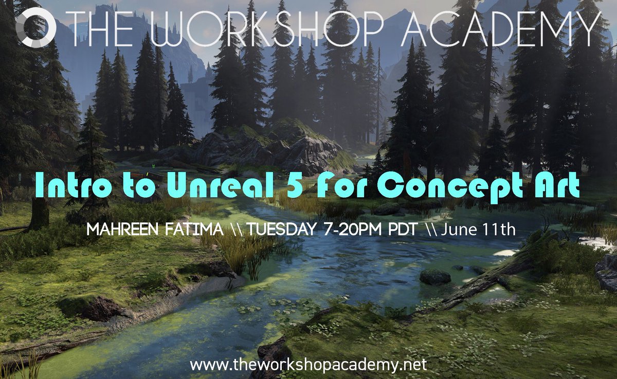 Learn the basics of setting up and lighting a scene for concept in Mahreen Fatima’s Intro to Unreal 5 for Concept Art class this summer! theworkshopacademy.net