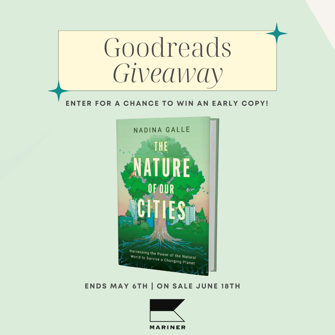 Read the inspiring book that shows us how to harness the power of nature and tech to protect the places we live. We’re giving away 50 early copies of The Nature of Our Cities by @earthtonadina. Enter on @Goodreads for your chance to win a copy: goodreads.com/giveaway/show/…