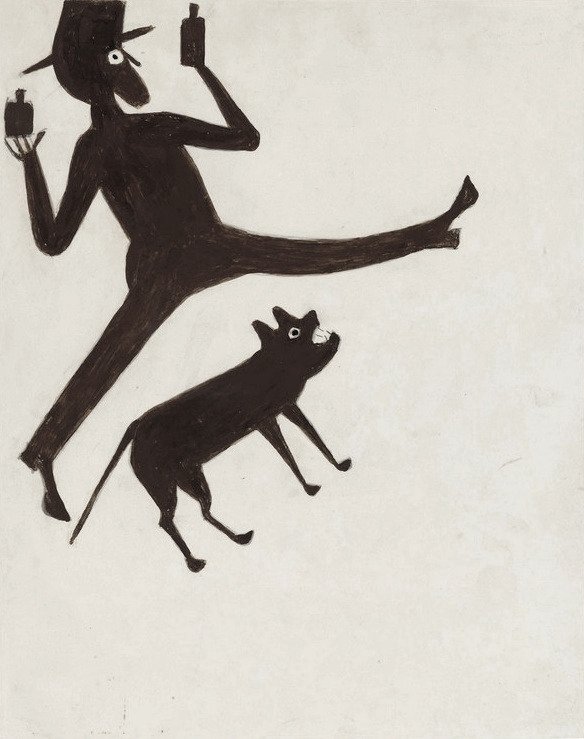 Drinking Man with Dog, Bill Traylor, 1939