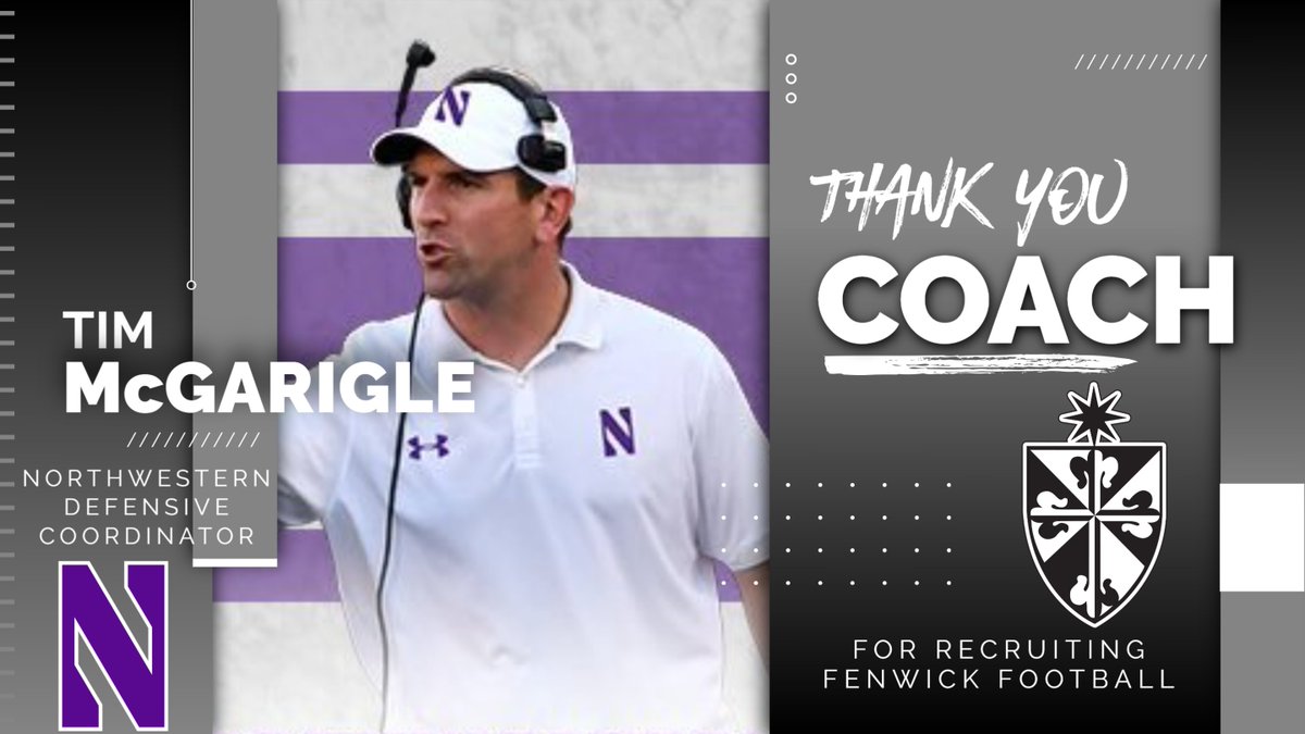 Thank You @NUFBFamily Defensive Coordinator Tim McGarigle @Coach_McGarigle for stopping by Fenwick High School!