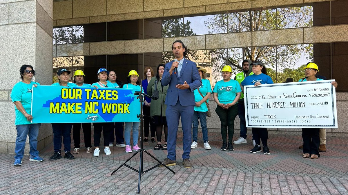 Last month, in response to North Carolina's House Bill 10 that requires sheriffs to cooperate with ICE, @SiembraNC held a tax day press conference celebrating undocumented immigrants’ tax contributions to the state. Thank you Build the Bench leader Nikki Marín Baena for sharing!