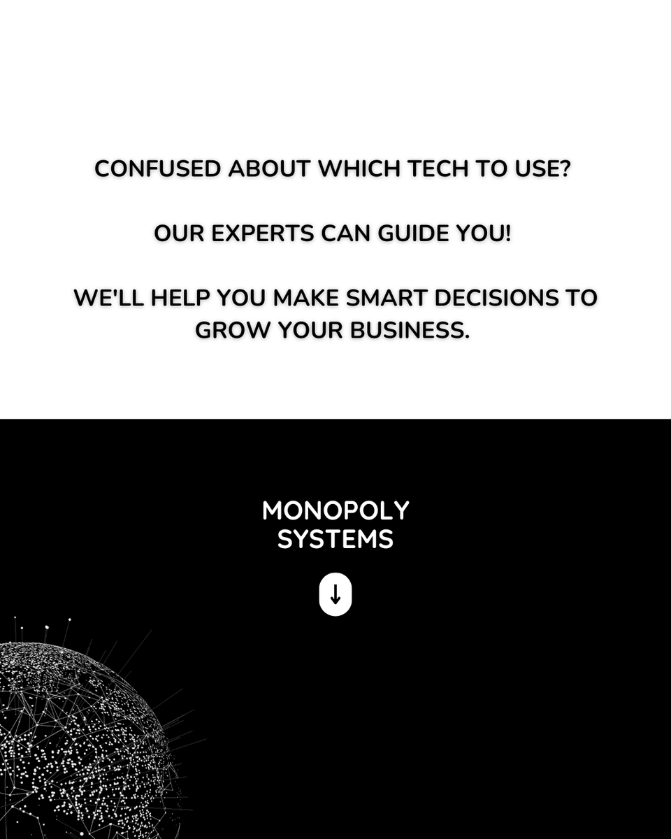 We'll help you make smart decisions to grow your business. 

View Product & Services: wa.me/c/918763700728

#MonopolySystems #DumbbillApp #InvoicingSolution #InventoryManagement #BusinessGrowth #SoftwareDevelopment #WebDevelopment #AppDevelopment #UXDesign #DigitalMarketing