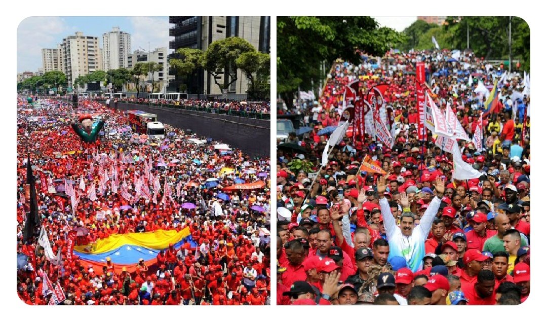 Vía Min. @_LaAvanzadora: Una demostración de liderazgo y amor infinito para la fuerza trabajadora ha dado este 1° de Mayo nuestro presidente @NicolasMaduro, con su participación activa en la movilización hacia el Palacio de Miraflores. #BidenLevantaLasSancionesYa @MPPEDUCACION