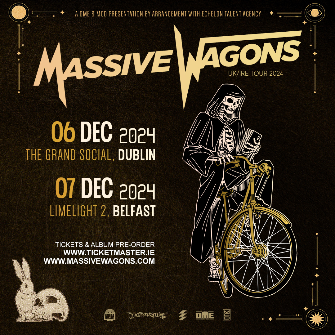 *New*
UK rock powerhouse @MassiveWagons will hit Dublin & Belfast on 6th & 7th December. Tickets on sale Monday @ 10am from Ticketmaster.
@TGSDublin @LimelightNI