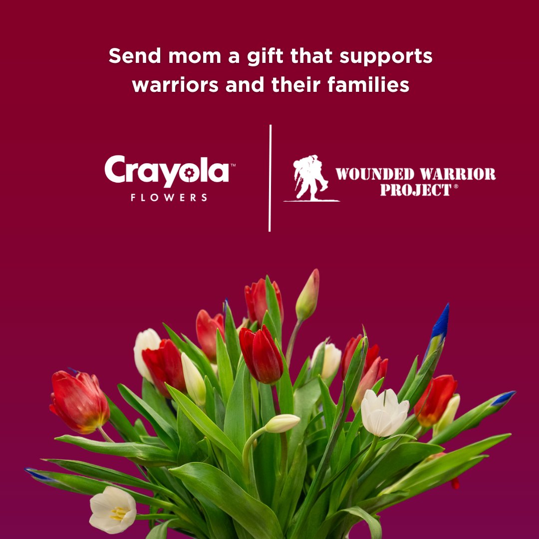 Give mom a beautiful gift that also supports warriors and their families this #MothersDay! When you purchase a bouquet from @CrayolaFlowers, they'll donate 10% of the cost to WWP! 💐 Shop here: wwp.news/3rtaJtC