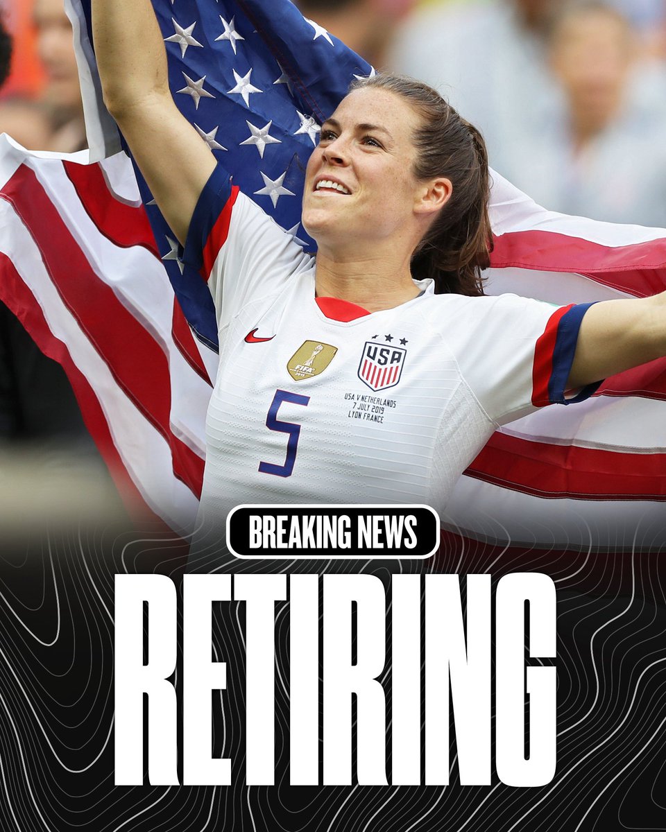 Breaking: Two-time Women's World Cup Champion Kelley O'Hara will retire at the end of the 2024 NWSL season, she announced through Just Women's Sports.