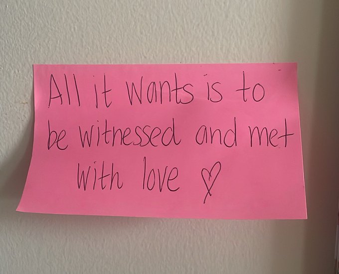 I keep this note on my wall in my room   Whenever I am feeling overwhelmed in a thought or emotion, this