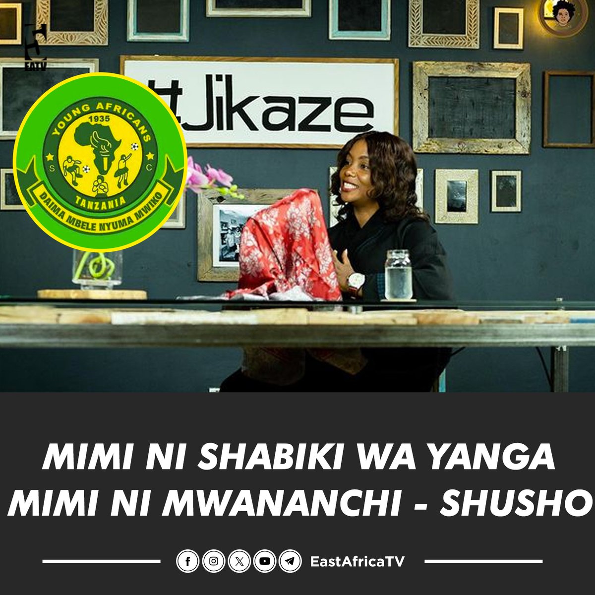 #SalamaNa: CHRISTINA SHUSHO AWEKA WAZI TIMU ANAYOSHABIKIA

Salama: Uko na favourite team?

Shusho: Yeah, Yanga.. I'm sorry i know wewe ni Simba but unfortunately, Mimi ni Mwananchi - #christinashusho via SalamaNa

Unaweza kuitazama muda huu kupitia EATV pekee

Cc: @yahstonetown…