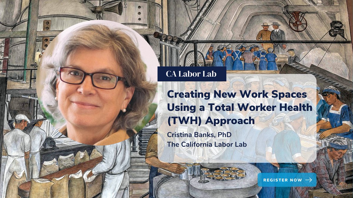 Meet Dr. Cristina Banks, Director of the Outreach Core for the #CaliforniaLaborLab @UCSF and the Interdisciplinary Center for Healthy Workplaces @UCB. On 5/29 she will discuss #TotalWorkerHealth in work spaces. coeh.berkeley.edu/24CLL0529 #OccupationalHealth #OEHS